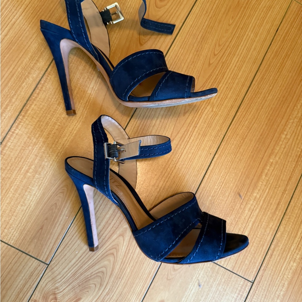 SCHUTZ Dark Blue Strappy Heels